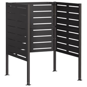 vidaXL Skjerm for s&oslash;ppeldunk 85 x 85 x 113 cm St&aring;l Svart
