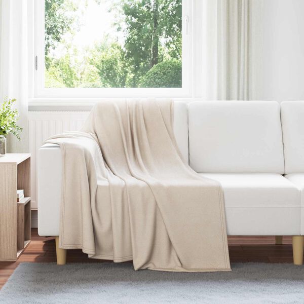 vidaXL Kastteppe Beige 170 x 130 cm Fleece