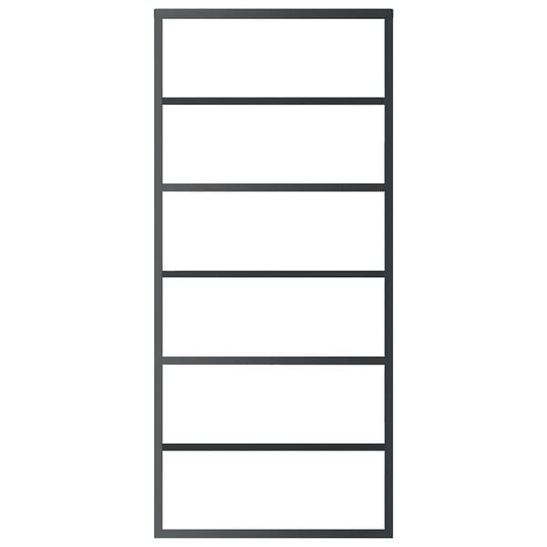 vidaXL Skyved&oslash;r ESG-glass og aluminium 90x205 cm svart