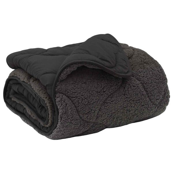 vidaXL Sommerdyne Antrasitt 155 x 200 cm Mikrofiber og Teddy fleece