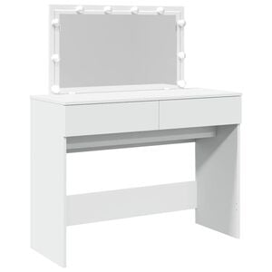 vidaXL Sminkebord med LED hvit 100x40x120 cm