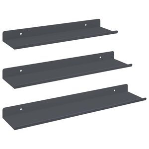 vidaXL Flytende hylle Veggmontert 3 pcs Antrasitt 40 x 9 x 2,5 cm St&aring;l