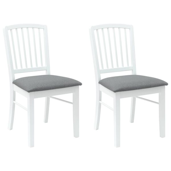 vidaXL Spisestoler 2 pcs Hvit 50 x 52,5 x 91 cm Solid Gummitre
