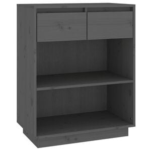 vidaXL Konsollskap gr&aring; 60x34x75 cm heltre furu