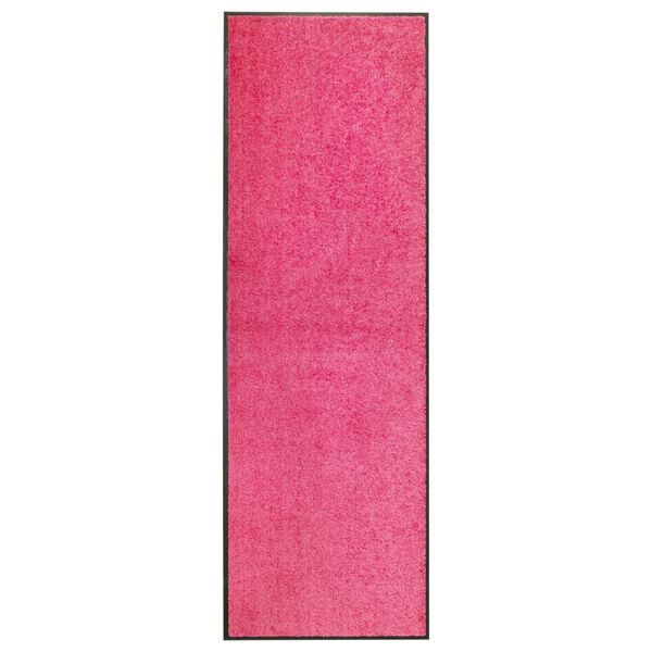 vidaXL Dørmatte vaskbar rosa 60x180 cm