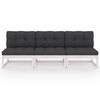 vidaXL Sofa med puter 3-seters heltre furu