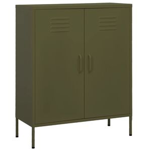 vidaXL Oppbevaringsskap olivengr&oslash;nn 80x35x101,5 cm st&aring;l