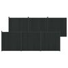 vidaXL Gjerdeplate 6 stk. 1055 x 186,5 cm WPC og Aluminium Svart