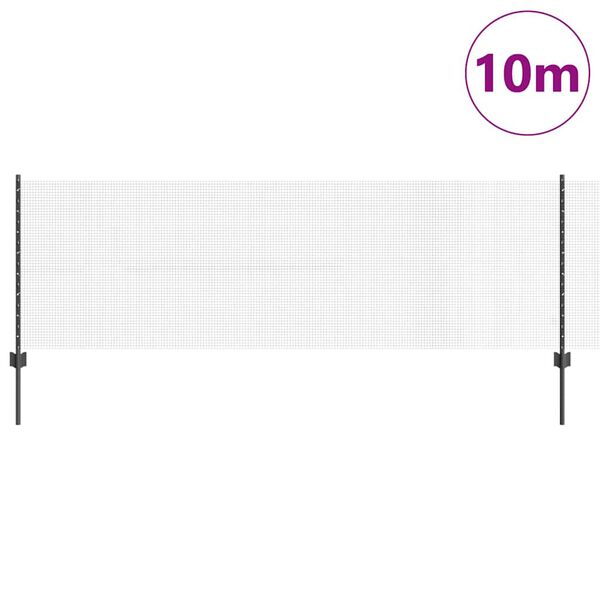 vidaXL Gjerde med stolpe Gr&aring; 0,8 x 10 m St&aring;l og PVC