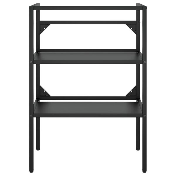 vidaXL Servantramme med innebygd servant svart jern