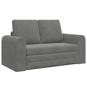 vidaXL Sammenleggbar Sofa seng M&oslash;rkegr&aring; 148 x 71 x 83 cm Fl&oslash;yel