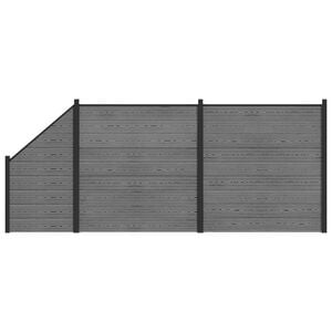 vidaXL Gjerdesett 446 x 186 cm WPC og Aluminium Gr&aring;