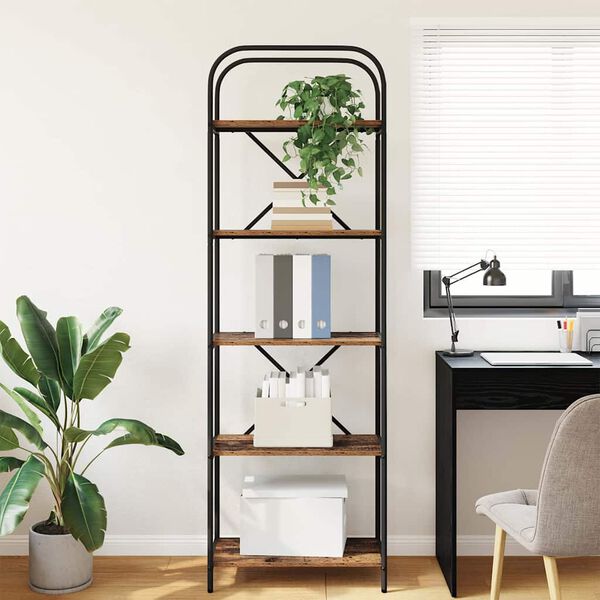 vidaXL Bokhylle Gammelt tre 60 x 30 x 183 cm Konstruert tre