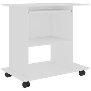 vidaXL Databord hvit 80x50x75 cm konstruert tre