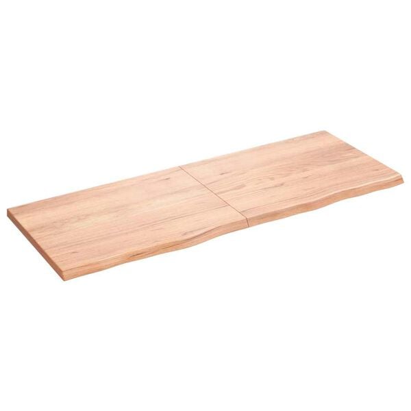 vidaXL Benkeplate til bad lysebrun 160x60x(2-4) cm behandlet heltre