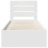 vidaXL Sengestamme med hodegjerde Hvit 90 x 200 cm Massiv furu