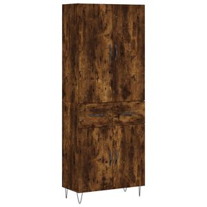 vidaXL Highboard r&oslash;kt eik 69,5x34x180 cm konstruert tre