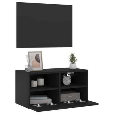 vidaXL Veggmonterte TV-benker svart 60x30x30 cm konstruert tre