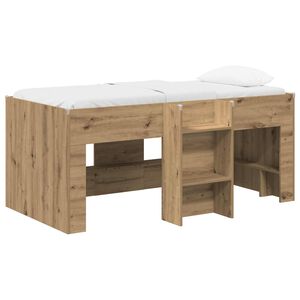 vidaXL Barnas H&oslash;ye Sengramme Artisan eik 80 x 160 cm Konstruert tre
