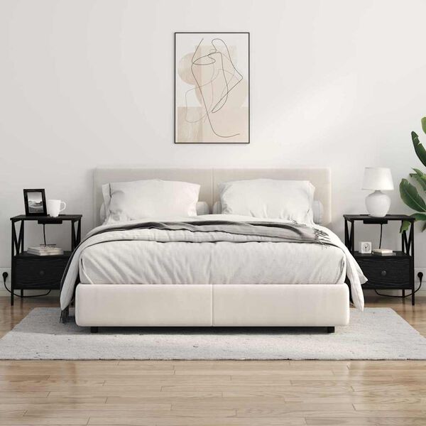 vidaXL Nattbordskap 2 pcs Svart Eik 41,5 x 40,5 x 55 cm Konstruert tre