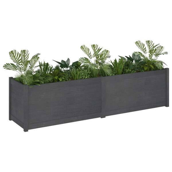 vidaXL Plantekasse 200x50x50 cm heltre furu grå