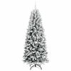 vidaXL Kunstig juletre med 300 LED Hvit 210 cm PVC, plast, st&aring;l og PE