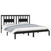 vidaXL Sengeramme svart heltre furu 200x200 cm