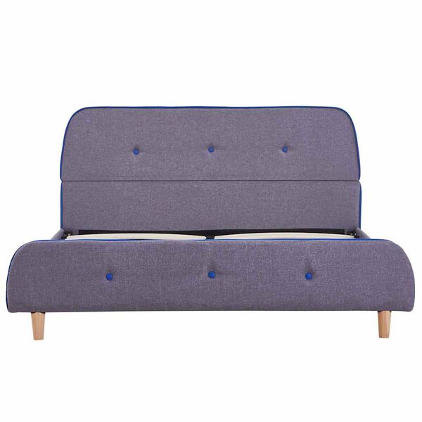 vidaXL Sengeramme uten Madrass Lysegr&aring; Stoff 135x190 cm