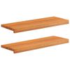 vidaXL Vinduplanker 2 stk. Lys Brun 70 x 30 x 2 cm Massiv b&oslash;ketre