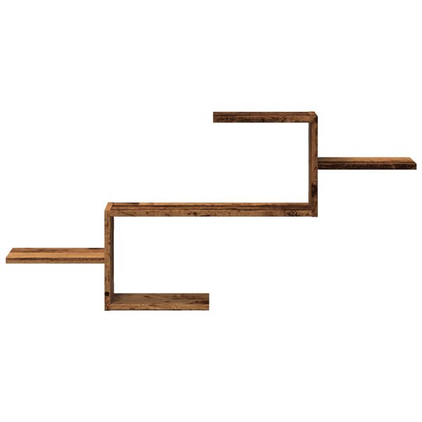 vidaXL Veggmontert hjørnehylle svart 104x15x49 cm konstruert tre