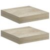 vidaXL Flytende vegghyller 2 stk eik 23x23,5x3,8 cm MDF