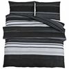 vidaXL Dynetrekksett svart stripe 200x200 cm bomull