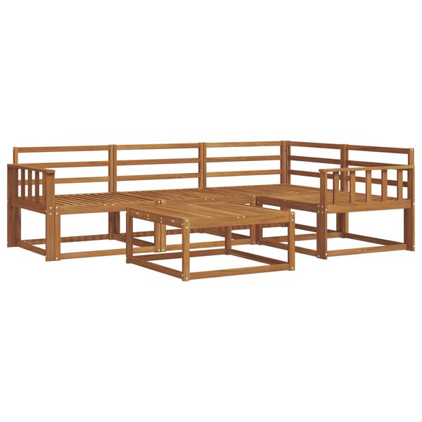 vidaXL Utend&oslash;rs sofa-sett 5 pcs Naturlig Solid akasietre