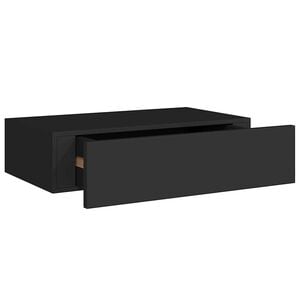 vidaXL Veggmontert skuffehylle svart 40x23,5x10 cm MDF