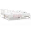 vidaXL Uttrekkbar dagseng hvit 2x(90x190) cm heltre furu