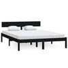vidaXL Sengeramme svart heltre furu 160x200 cm