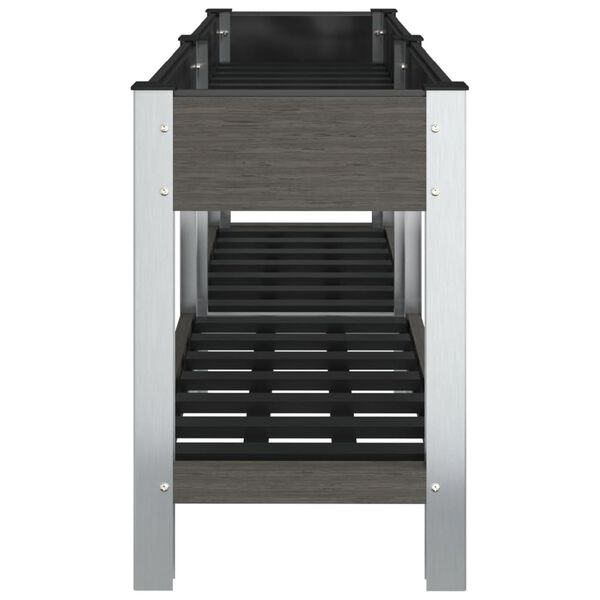 vidaXL Høybed med hylle grå 175x50x75 cm WPC