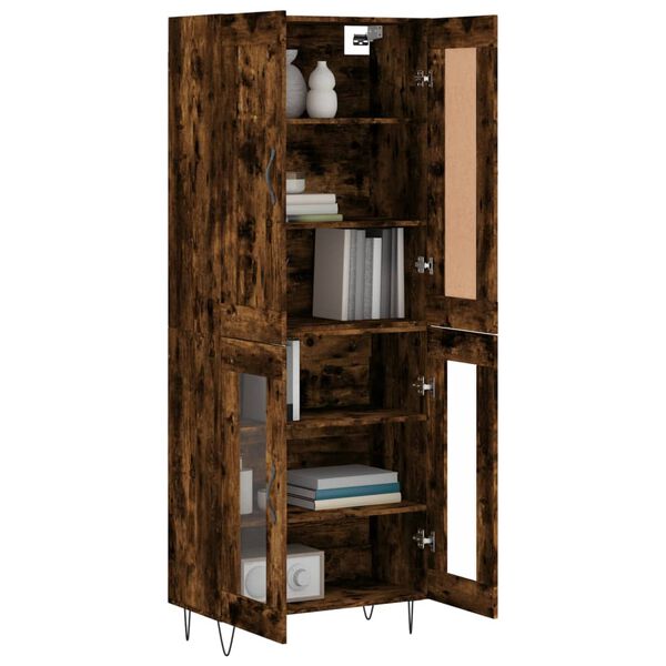 vidaXL Highboard r&oslash;kt eik 69,5x34x180 cm konstruert tre