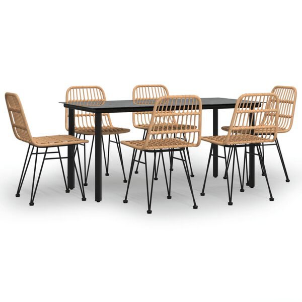 vidaXL Hagespisegruppe 7 deler polyrotting