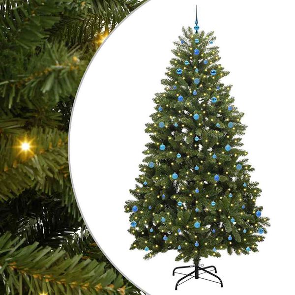 vidaXL Kunstig juletre med 300 LED gr&oslash;nn 270 cm PVC og metall