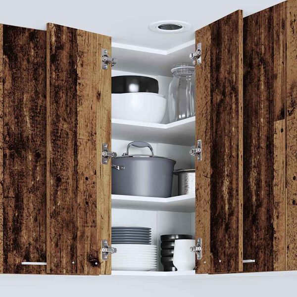 vidaXL Hengende skap Gammel treverk og hvit 57 x 57 x 80 cm