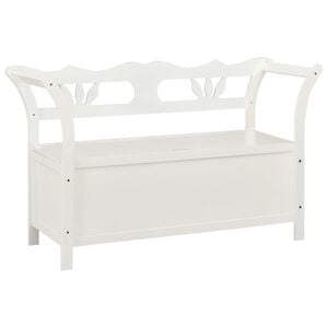 vidaXL Benk hvit 107x45x75,5 cm heltre gran