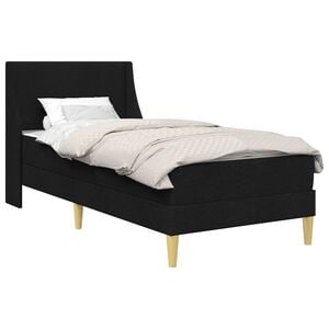 vidaXL Sengeramme med madrass med hodegjerde Svart 90 x 190 cm stoff