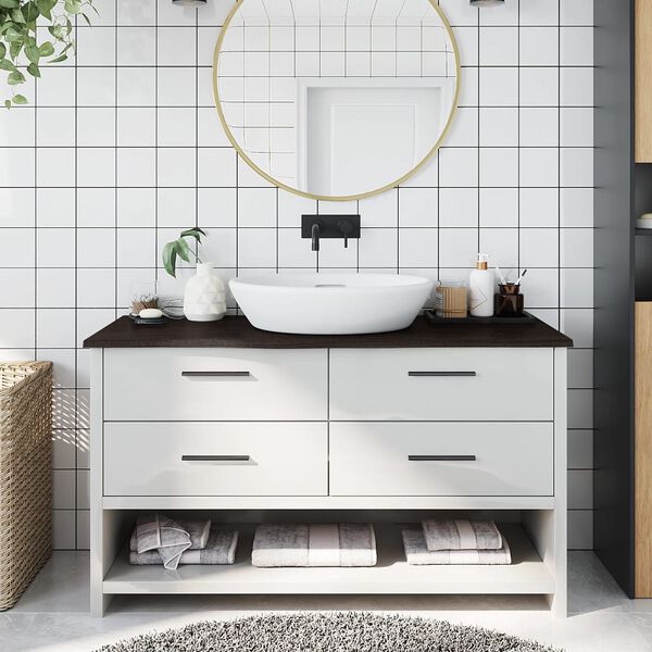 vidaXL Benkeplate til bad m&oslash;rkebrun 100x40x2 cm behandlet heltre