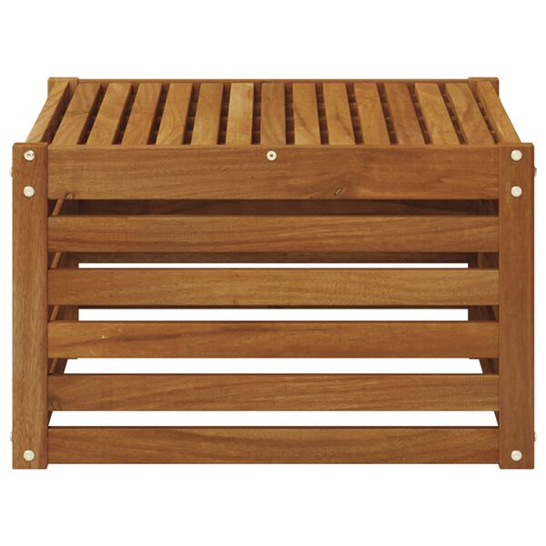 vidaXL Utebord Solid akasietre Naturlig 59 x 59 x 37 cm
