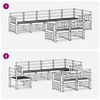 vidaXL Sofasett 8 pcs Naturlig Solid akasietre