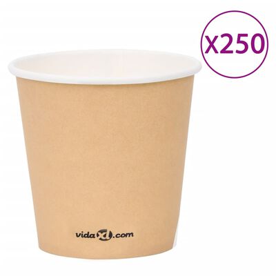 vidaXL Kaffepapirkopper 120 ml 250 stk brun