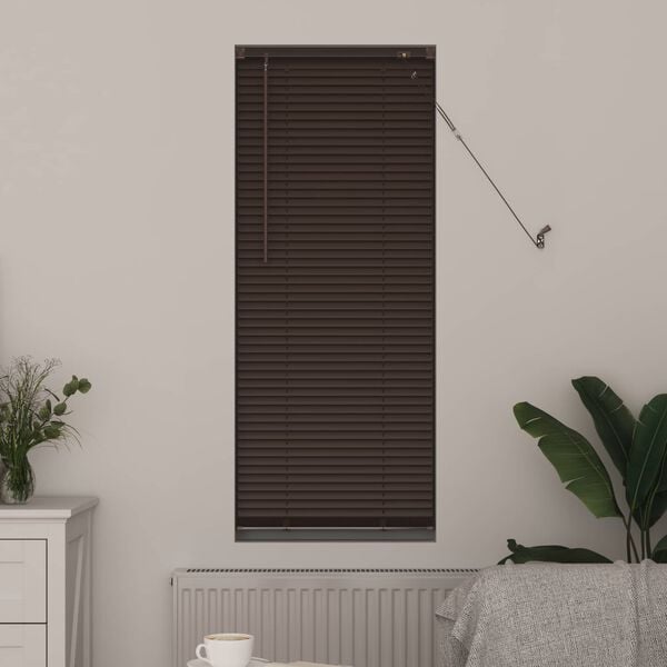 vidaXL Venetiansk persienne M&oslash;rk Brun med M&oslash;nster 150 x 50 cm PVC