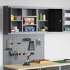 vidaXL Verktøyskab og Pegboard Sett 3 pcs Svart 100 x 20 x 115 cm Stål