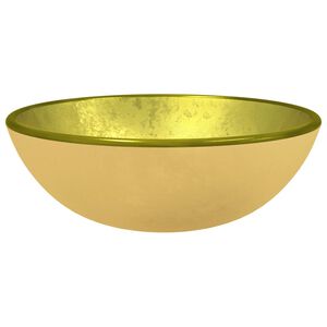 vidaXL Servant herdet glass 35x12 cm gull